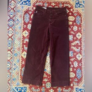 Stio Rivet Wide Leg Corduroy Cropped Organic Cotton Pants Burgundy Size 6 Reg
